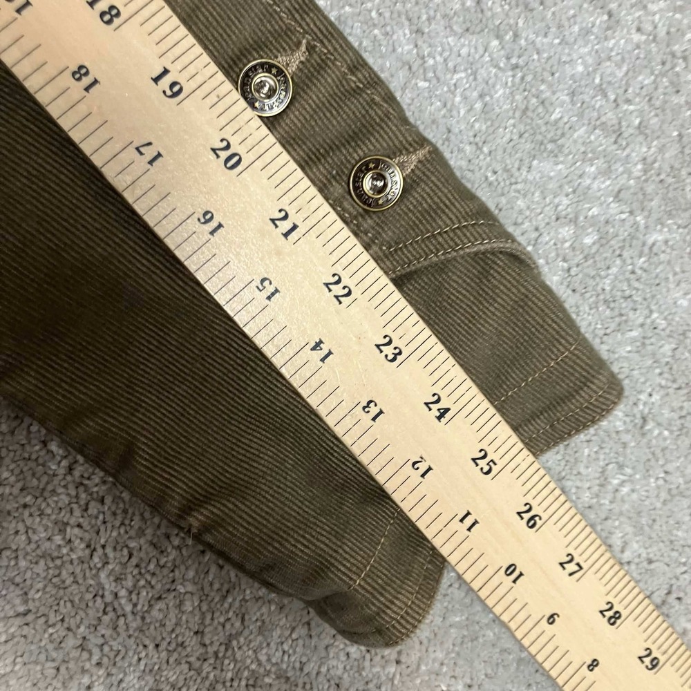 Jeanstar Womens Corduroy Military Style Jacket Olive Green Button Up Size L - Picture 10 of 12